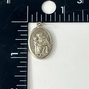 Patron Saint Anna Italian Medal Pendant Charm Catholic Religious Sacred Vintage